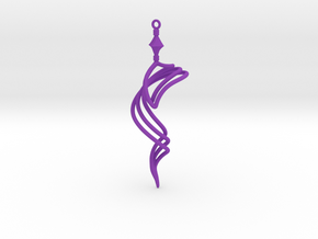 The Vision - Earring/Pendant in Purple Processed Versatile Plastic