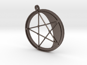 Pentagram Pendant in Polished Bronzed Silver Steel