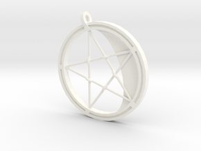 Pentagram Pendant in White Processed Versatile Plastic