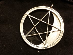 Pentagram Pendant in Fine Detail Polished Silver