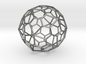 0319 Pentagonal Hexecontahedron E (a=1cm) #001 in Fine Detail Polished Silver