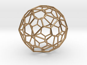 0319 Pentagonal Hexecontahedron E (a=1cm) #001 in Polished Brass