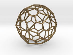 0319 Pentagonal Hexecontahedron E (a=1cm) #001 in Polished Bronze