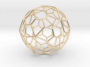 0319 Pentagonal Hexecontahedron E (a=1cm) #001 in 14k Gold Plated Brass
