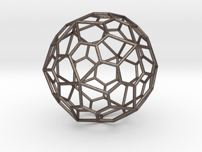 0319 Pentagonal Hexecontahedron E (a=1cm) #001 in Polished Bronzed Silver Steel