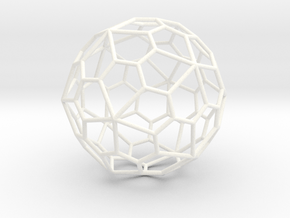 0319 Pentagonal Hexecontahedron E (a=1cm) #001 in White Processed Versatile Plastic