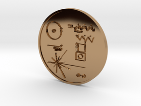 Voyager I Golden Record Medal in Polished Brass