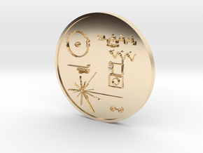 Voyager I Golden Record Medal in 14k Gold Plated Brass