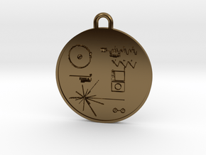 Voyager I Golden Record Pendant in Polished Bronze