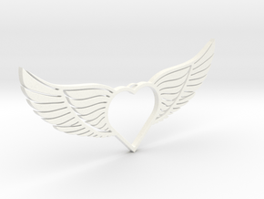 Wing-01 Necklace in White Processed Versatile Plastic