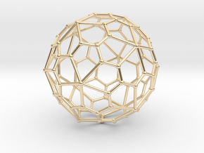 0320 Pentagonal Hexecontahedron V&E (a=1cm) #002 in 14k Gold Plated Brass