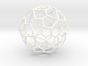 0320 Pentagonal Hexecontahedron V&E (a=1cm) #002 in White Processed Versatile Plastic