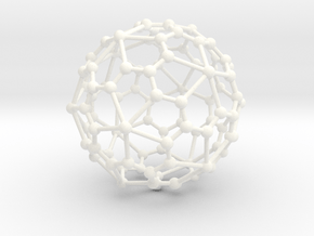 0321 Pentagonal Hexecontahedron V&E (a=1cm) #003 in White Processed Versatile Plastic