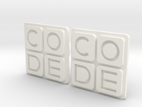 Code.org Cufflinks in White Processed Versatile Plastic