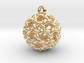 Icosidodeca Knot Earring in 14k Gold Plated Brass