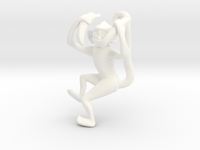 3D-Monkeys 002 in White Processed Versatile Plastic