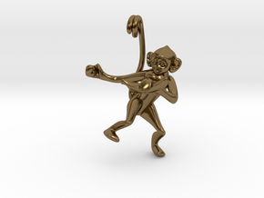  3D-Monkeys 003 in Polished Bronze