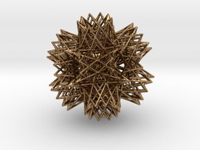 2-Compound of a great retrosnub icosidodecahedron  in Natural Brass