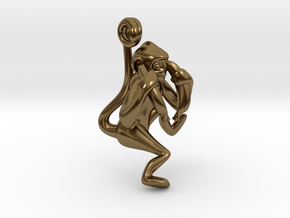 3D-Monkeys 004 in Polished Bronze