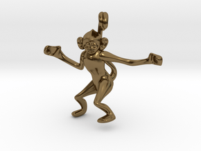 3D-Monkeys 005 in Polished Bronze