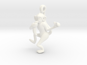 3D-Monkeys 006 in White Processed Versatile Plastic