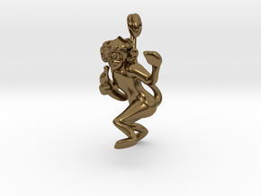 3D-Monkeys 008 in Polished Bronze