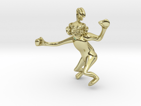 3D-Monkeys 009 in 18k Gold Plated Brass