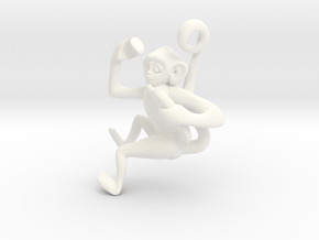 3D-Monkeys 010 in White Processed Versatile Plastic