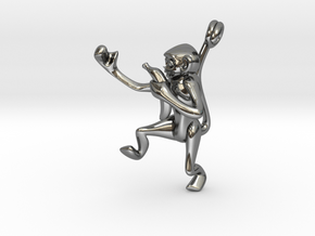 3D-Monkeys 012 in Fine Detail Polished Silver