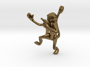 3D-Monkeys 012 in Polished Bronze