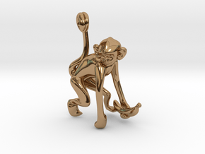 3D-Monkeys 014 in Polished Brass