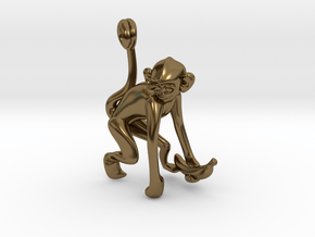 3D-Monkeys 014 in Polished Bronze