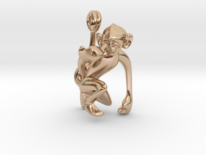 3D-Monkeys 015 in 14k Rose Gold Plated Brass