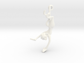 3D-Monkeys 017 in White Processed Versatile Plastic