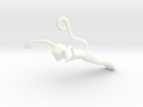 3D-Monkeys 019 in White Processed Versatile Plastic