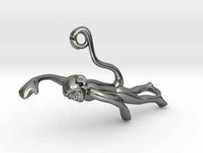 3D-Monkeys 020 in Fine Detail Polished Silver