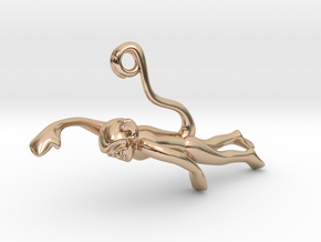 3D-Monkeys 020 in 14k Rose Gold Plated Brass