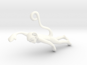 3D-Monkeys 020 in White Processed Versatile Plastic