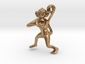 3D-Monkeys 024 in Polished Brass