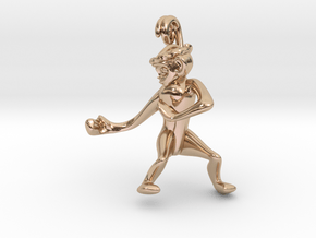 3D-Monkeys 025 in 14k Rose Gold Plated Brass