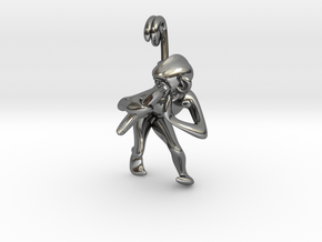 3D-Monkeys 026 in Fine Detail Polished Silver