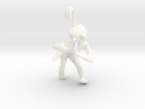 3D-Monkeys 026 in White Processed Versatile Plastic