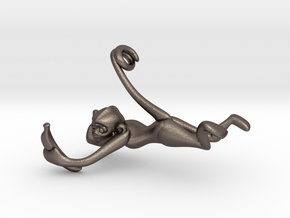 3D-Monkeys 027 in Polished Bronzed Silver Steel