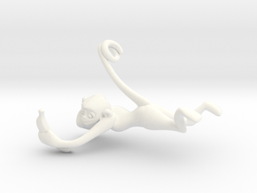 3D-Monkeys 027 in White Processed Versatile Plastic