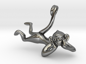 3D-Monkeys 028 in Fine Detail Polished Silver
