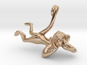 3D-Monkeys 028 in 14k Rose Gold Plated Brass