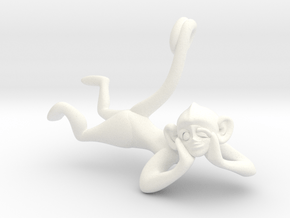 3D-Monkeys 028 in White Processed Versatile Plastic