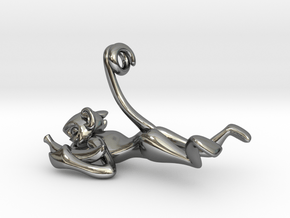 3D-Monkeys 029 in Fine Detail Polished Silver