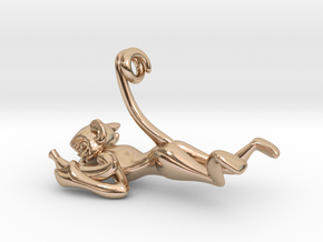 3D-Monkeys 029 in 14k Rose Gold Plated Brass