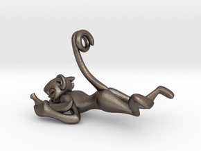 3D-Monkeys 029 in Polished Bronzed Silver Steel